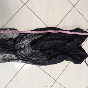 Fashion Nova Black Sheer Lace Sparkle Chemise